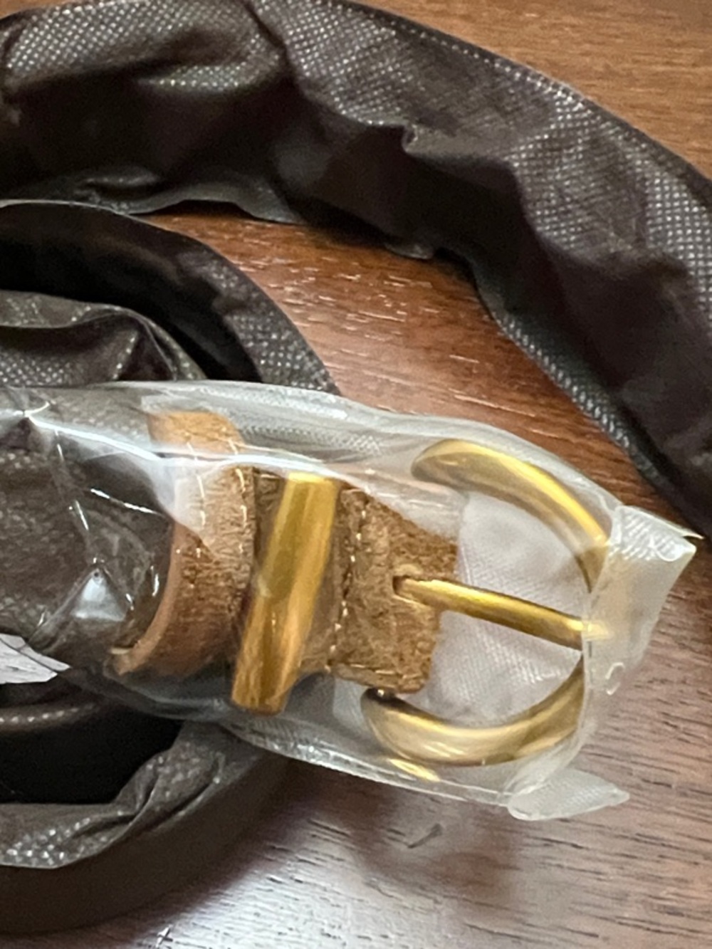 Soft Buckle Leather Women’s Leather Belt with Gold Buckle - Brown